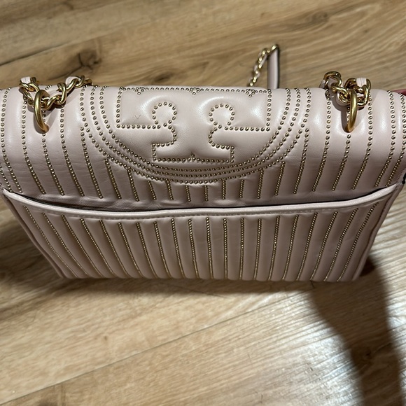Tory Burch Stud Fleming Convertible 2 way purse bag pale pink w gold - Picture 10 of 15